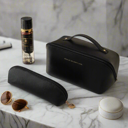 Premium Cosmetic Bag With Matching Brush Case