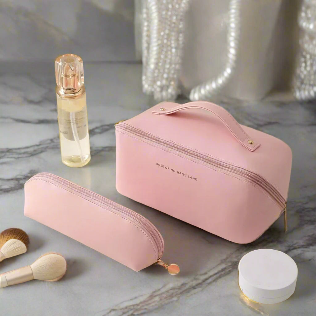 Premium Cosmetic Bag With Matching Brush Case