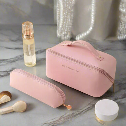 Premium Cosmetic Bag With Matching Brush Case